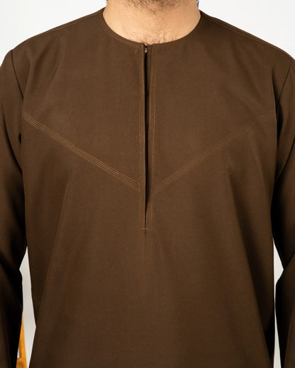Saudi Brown Thobe (Collarless)